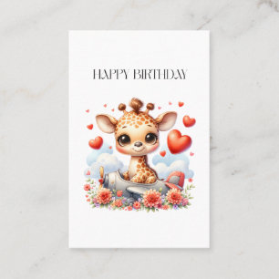Giraffen-Flugzeug-Geburtstag Visitenkarte
