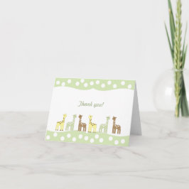Giraffen-Freund-Babyparty danken Ihnen, neutrale Dankeskarte