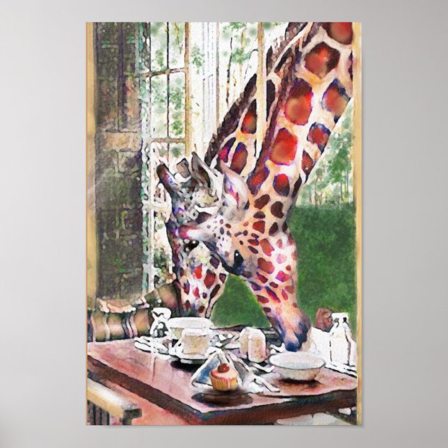 Giraffen für Tee Poster (Vorne)