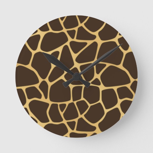 Giraffen-gepunkteter Hintergrund Runde Wanduhr (Vorderseite)