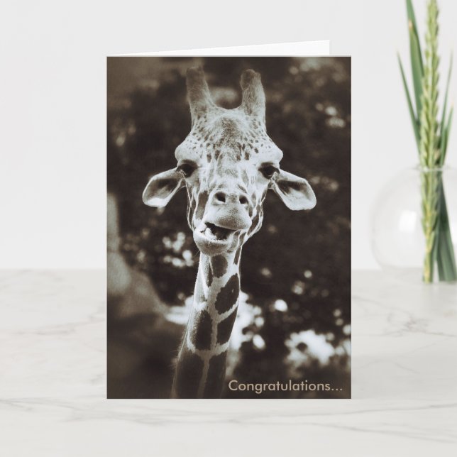 Giraffen-Glückwunsch-Gruß-Karte Karte (Vorderseite)