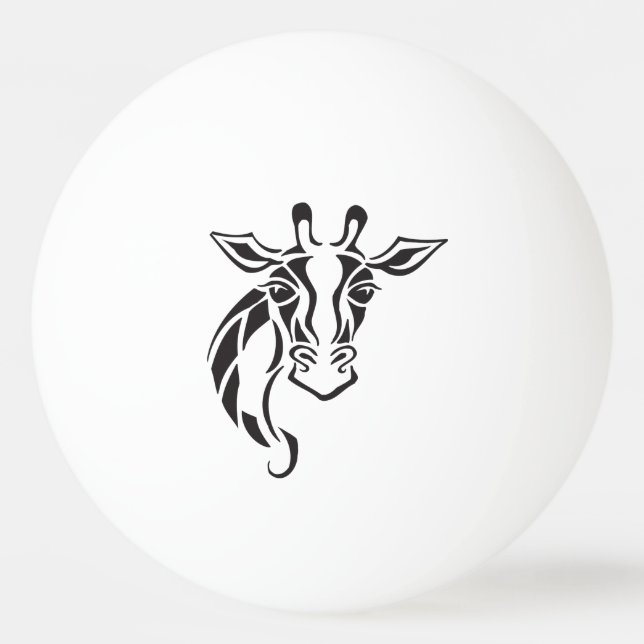 Giraffen-Haupttätowierungs-Kunst Tischtennisball (Vorderseite)