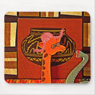 Giraffen-Hut-Kunstprint Mousepad