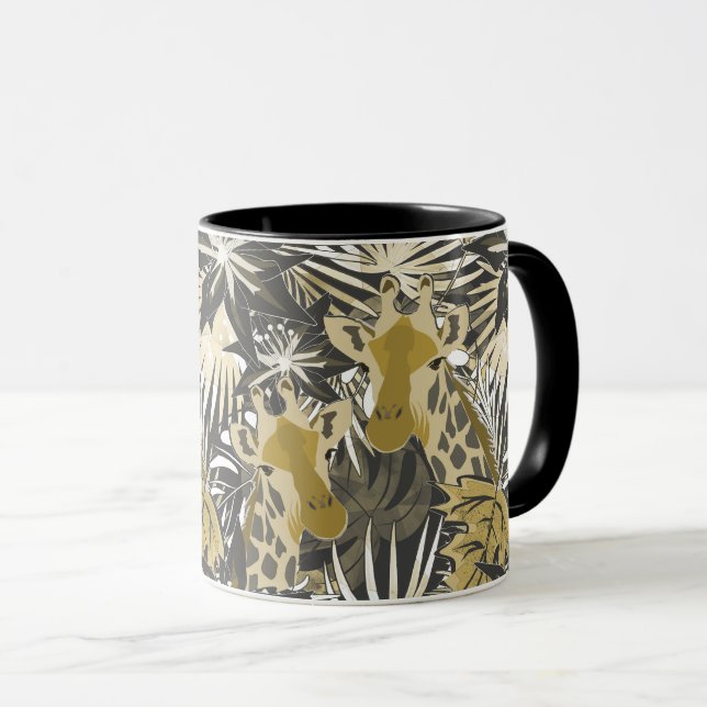 Giraffen im Nachtwald. Tasse (VorderseiteRechts)