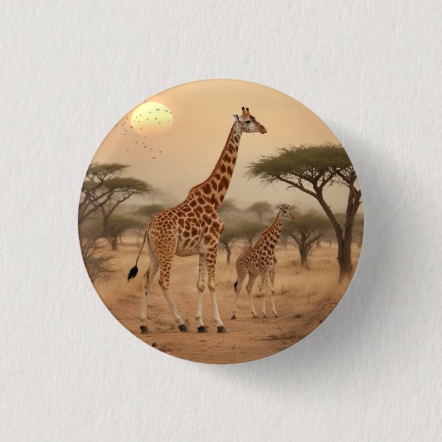 Giraffen in Afrika Button (Vorderseite)