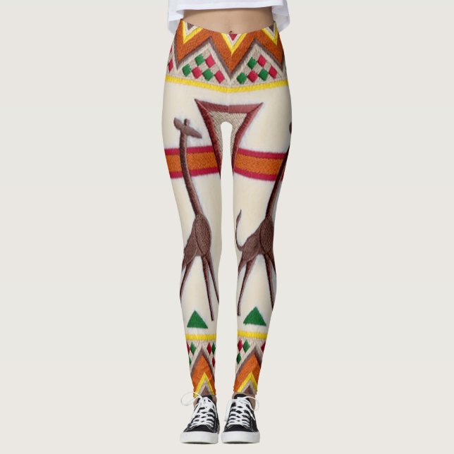 Giraffen in afrikanischen Leggings (Vorderseite)