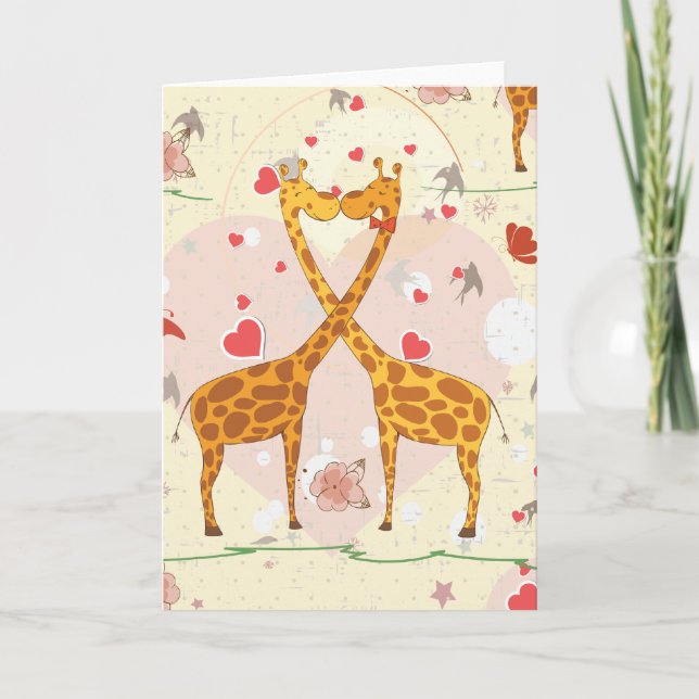 Giraffen in der Liebe Karte (Vorderseite)