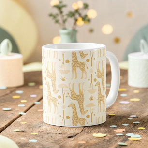 Giraffen in der Savannah in Gelb Kaffeetasse