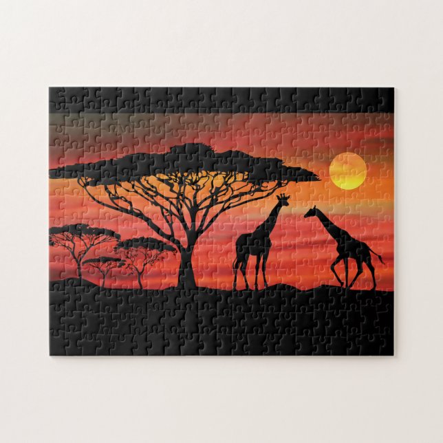 Giraffen in einem Serengeti Sunset (Horizontal)