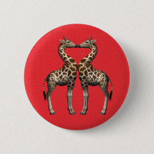 Giraffen in Liebe Button