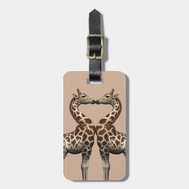 Giraffen in Liebe Gepäckanhänger (Vorderseite vertikal)