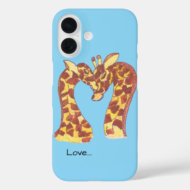 Giraffen in Liebe iPhone 16 Hülle (Rückseite)
