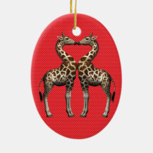 Giraffen in Liebe Keramik Ornament