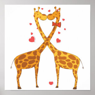 Giraffen in Liebe Poster