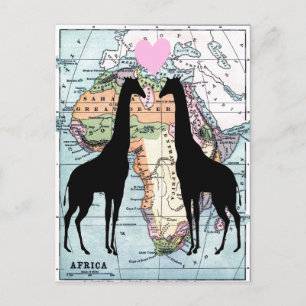 Giraffen in Liebe Postkarte