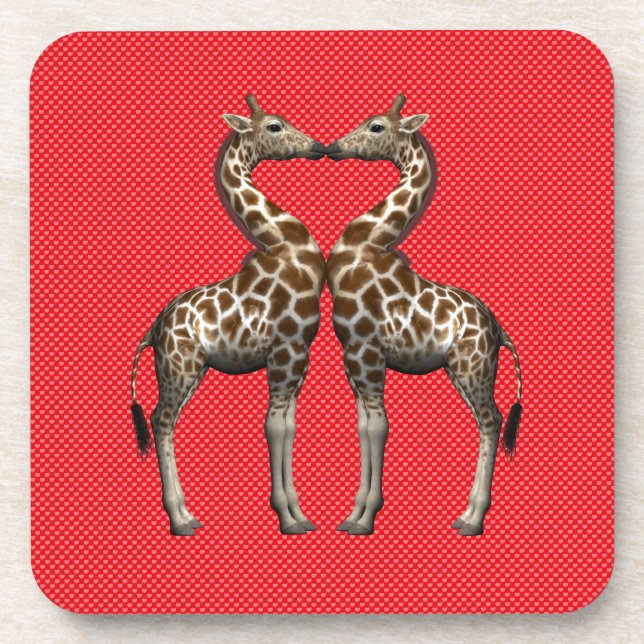 Giraffen in Liebe Untersetzer (Vorderseite)