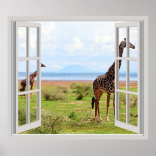 Giraffen in Serengeti Poster