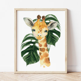 Giraffen, Jungtiere, Safari-Tiere, Palmblättrige Fotodruck