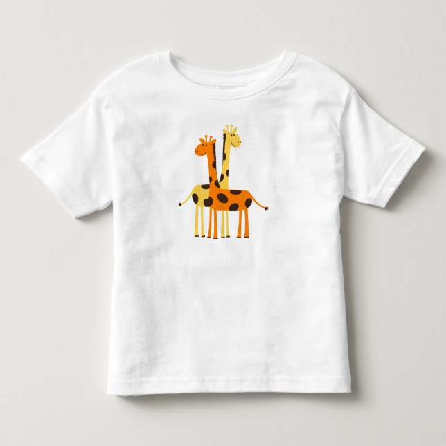 Giraffen-Kleinkind-Rüsche-Kleid Kleinkind T-shirt (Vorderseite)