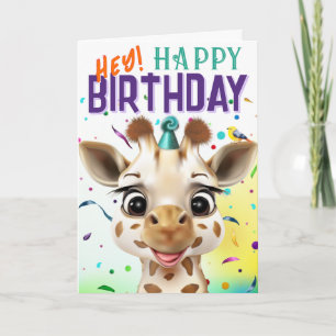 Giraffen-Konfetti-Geburtstag Karte