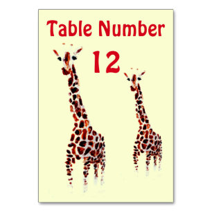 Giraffen Kunst Wildtier Tischnummer