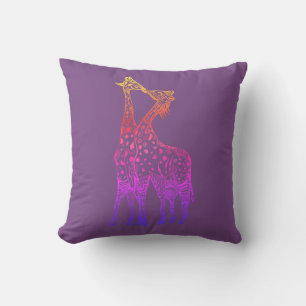 Giraffen küssen bunte Kunst Wurfkissen Kissen
