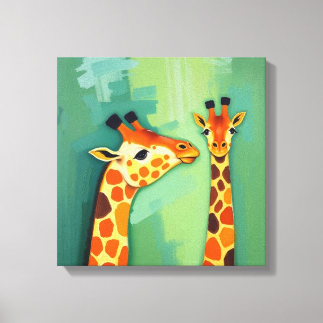 Giraffen-Leinwand-Kunstwerk Leinwanddruck (Vorderseite)