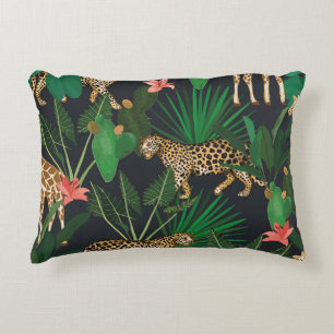 Giraffen, Leoparden, Vintages Tiermuster. Dekokissen