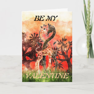 Giraffen-Liebe - seien Sie mein Valentine Feiertagskarte