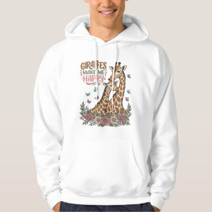 Giraffen machen mich glücklich Vintage-Blumen-Shir Hoodie