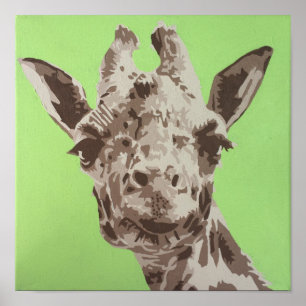 Giraffen-Malerei-Druck Poster