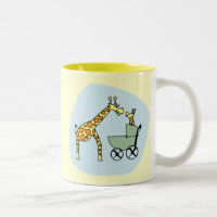 Giraffen-Mama und Baby-Tasse