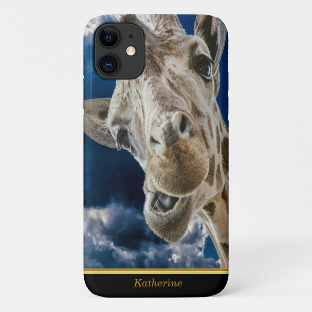 Giraffen mit niedlichem Unglaublich witzig Gesicht Case-Mate iPhone Hülle (Rückseite)