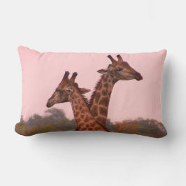 Giraffen mit rosa Himmel Lendenkissen