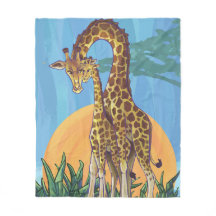 Giraffen-Mutter und Baby