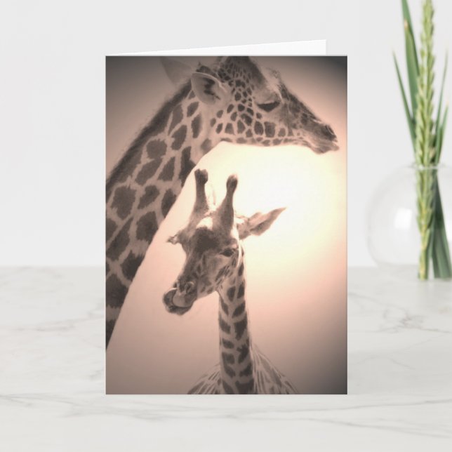 Giraffen, Mutter und Kind Karte (Vorderseite)