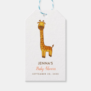 Giraffen-niedliche Minimalistische Baby-Dusche Geschenkanhänger