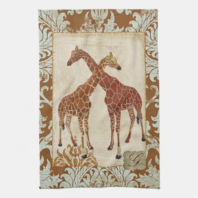 Giraffen-orange Blüten-Tücher Handtuch (Vertikal)