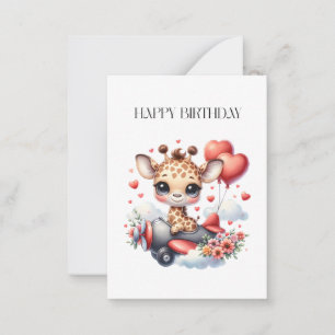 Giraffen-Pilot Geburtstag Mitteilungskarte
