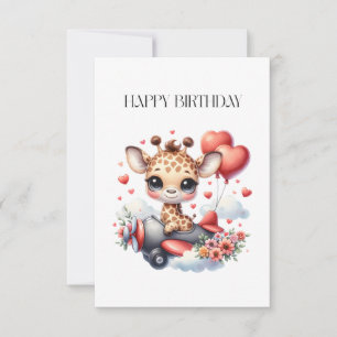 Giraffen-Pilot Geburtstag RSVP Karte