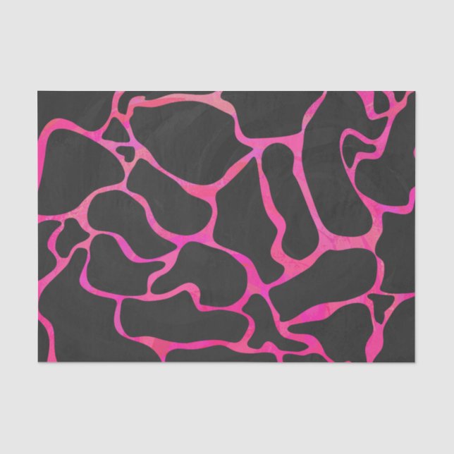 Giraffen-Pink-und Schwarz-Druck Seidenpapier (Vorderseite)