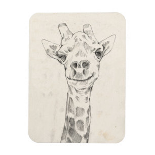 Giraffen-Porträt-Skizze Magnet