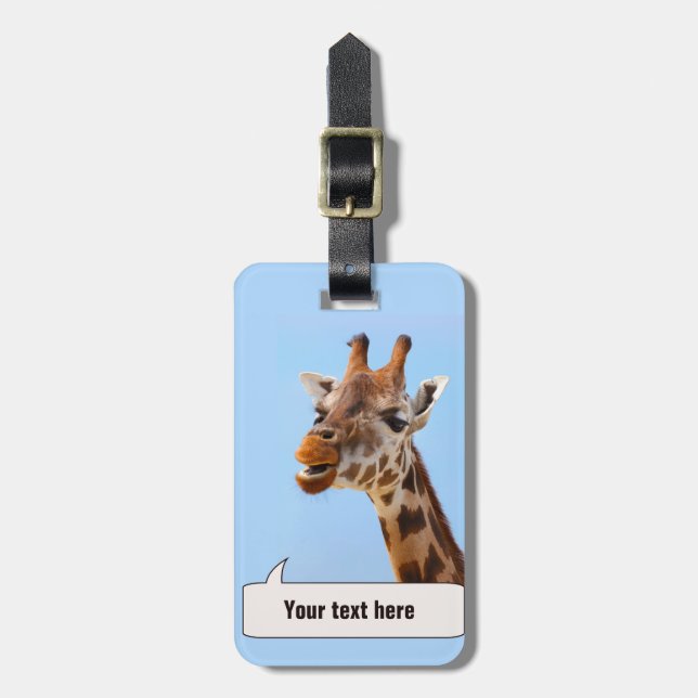 Giraffen-Porträtgewohnheits-Gepäckanhänger Gepäckanhänger (Vorderseite vertikal)