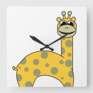 Giraffen Quadratische Wanduhr