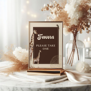 Giraffen-Safari-Baby-Shower-Geschenke Poster Schil