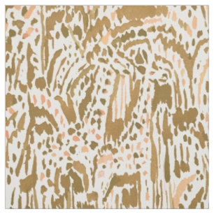 GIRAFFEN-SAFARI goldener Pfirsich Stammes- Stoff
