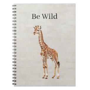 Giraffen-Safari-Tier-Faux-Leinen Notizblock