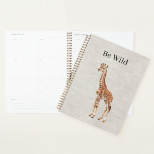 Giraffen-Safari-Tier-Faux-Leinen Planer