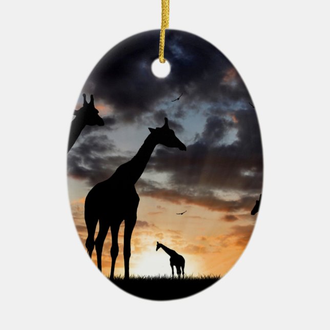 Giraffen-Silhouette des wilden Tieres der Keramik Ornament (Vorne)