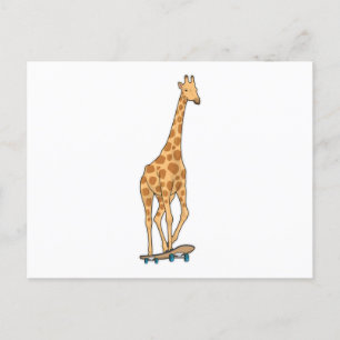 Giraffen Skater Skateboard Postkarte